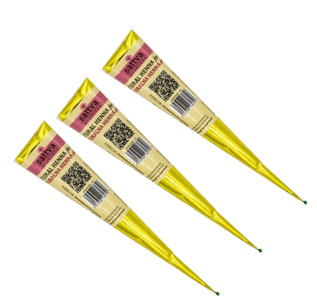 SATTVA Natural henna for skin tattoo brown 3x30g