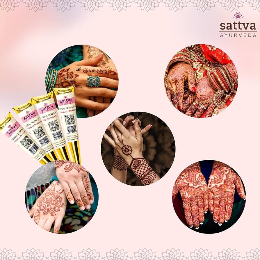 SATTVA Natural henna for skin tattoo brown 3x30g