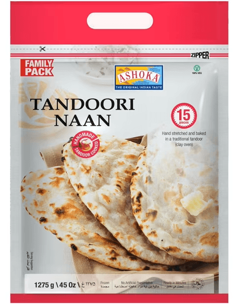 ASHOKA Tandoori Naan Plain 1275g (15pcs) Family Pack