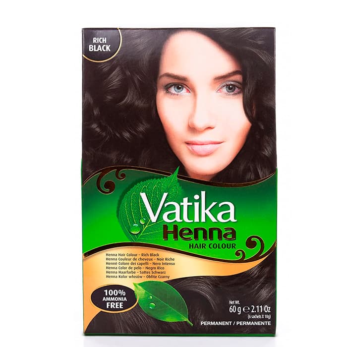 VATIKA Henna Rich Black Hair Colour 6x10g