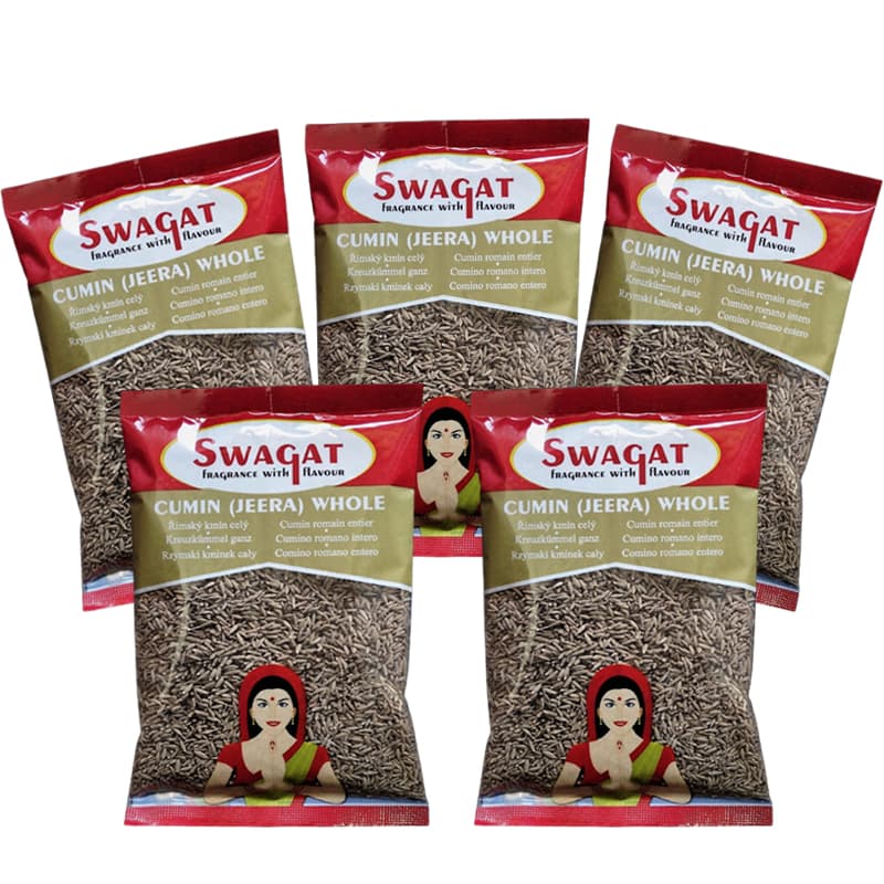 SWAGAT Cumin Seeds (Jeera) 5 x 100g