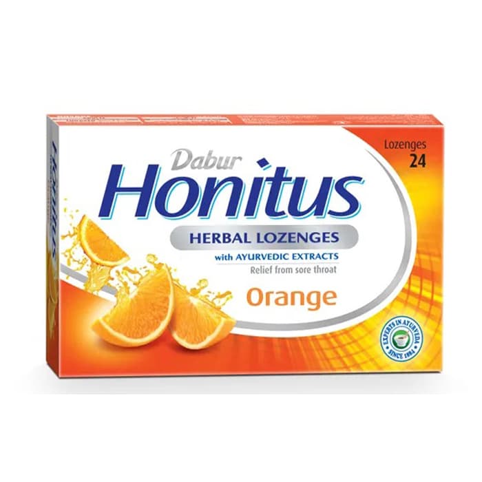 DABUR Honitus Herbal Lozenges Orange with Honey 24 pastilles