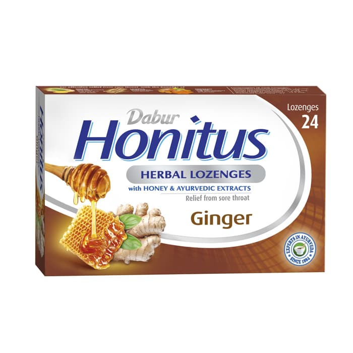 DABUR Honitus Herbal Lozenges Ginger with Honey 24 pastilles