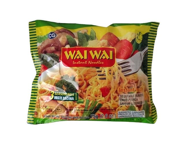 WAI WAI Instant Noodles Vegetable Flavour 75g
