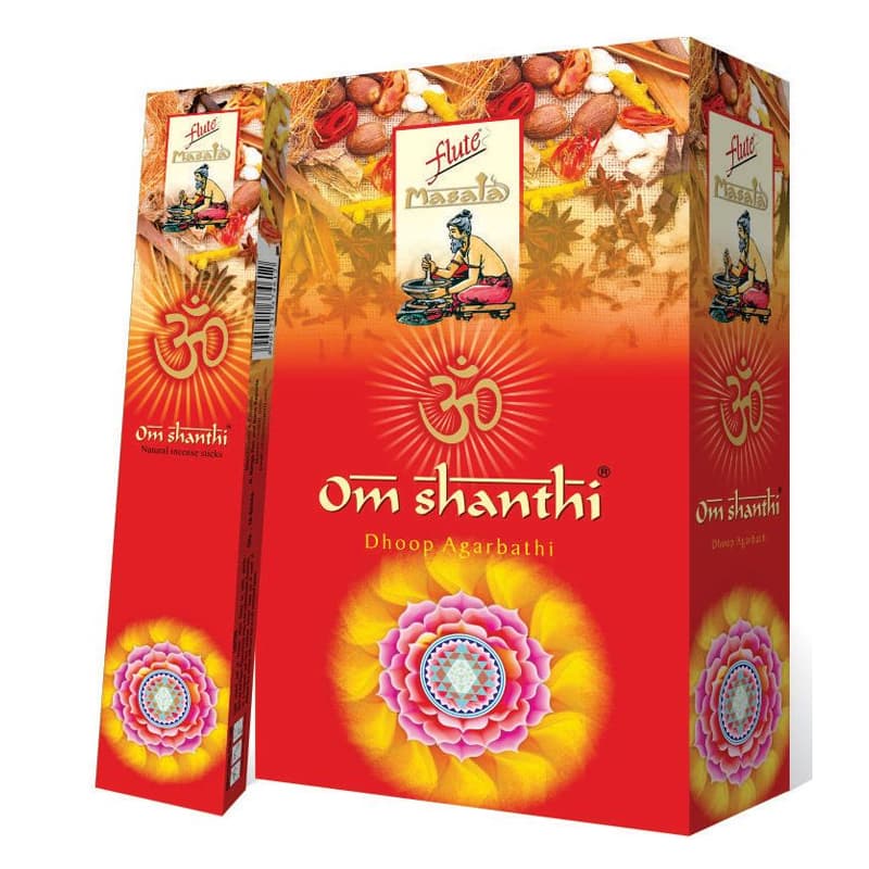 FLUTE MASALA Om Shanti Incense Sticks 15pcs