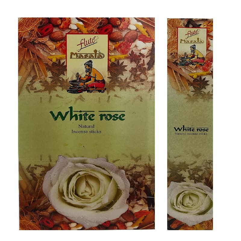 FLUTE MASALA White Rose Incense Sticks 15pcs