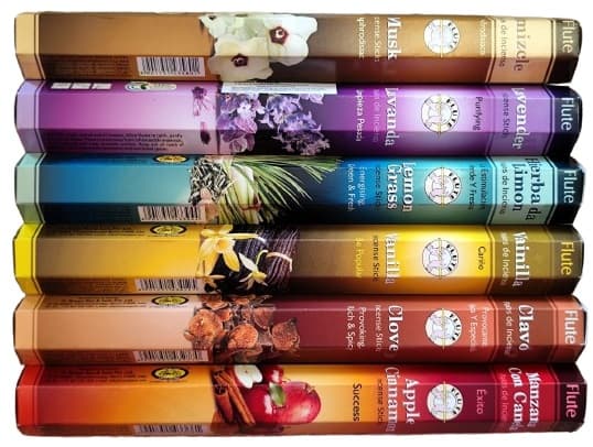 FLUTE Vanilla, Apple Cinnamon, Clove, Lavender, Musk, Lemon Grass 6 x 20pcs