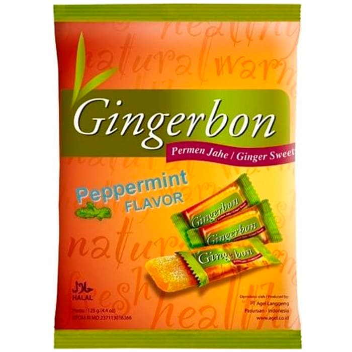 AGEL Gingerbon Ginger Candy Peppermint Flavour 125g