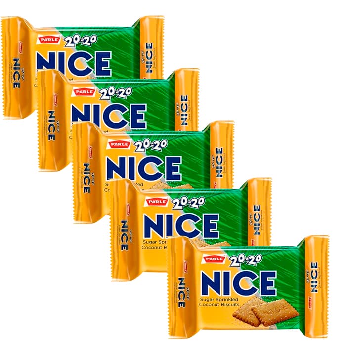 PARLE Coconut Biscuits 20-20 NICE 5 x 75g